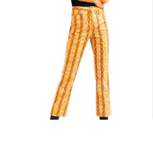 Free People Snakeskin Vegan Leather Ankle Pants Sz 6